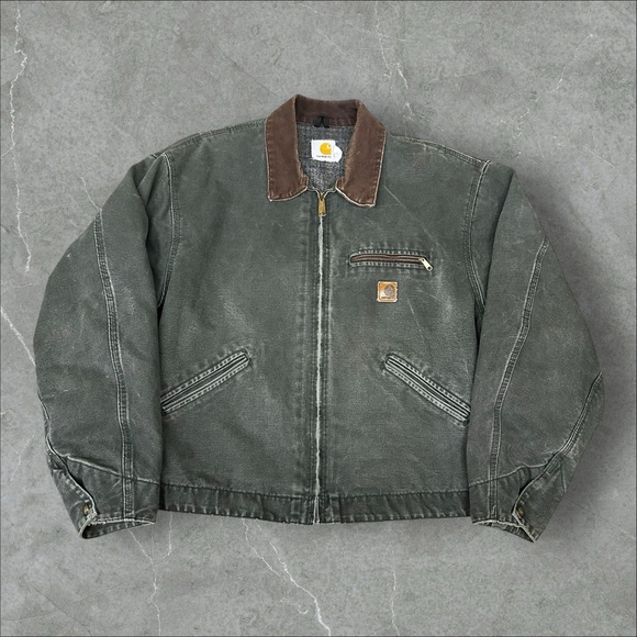 Carhartt Other - Vintage Carhartt Detroit Jacket Men XL Forest Green Canvas Workwear Blanket Line